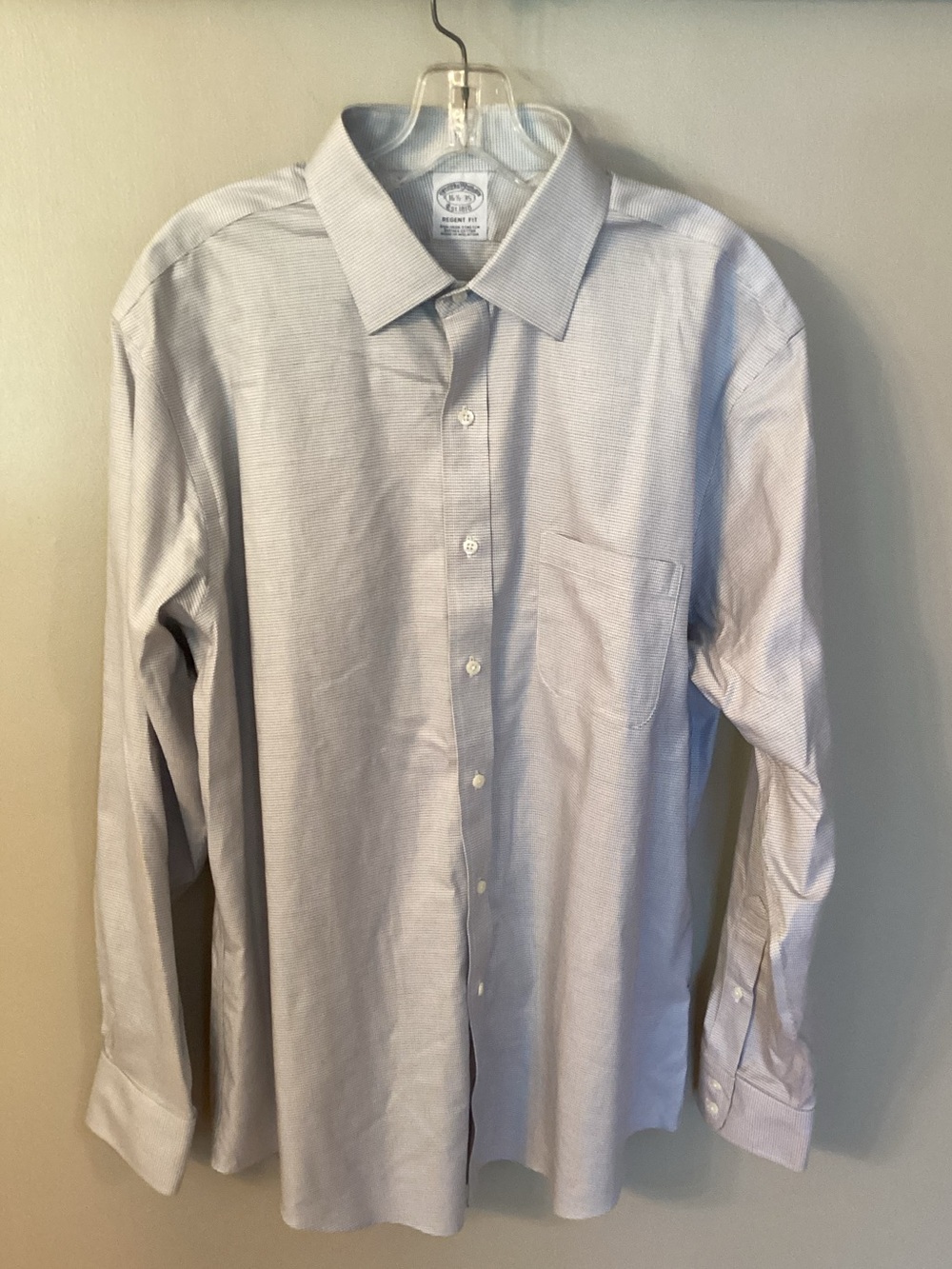 BROOKS BROTHERS REGENT FIT MENS. 16.5 35 NON IRON STRETCH COTTON DRESS SHIRT